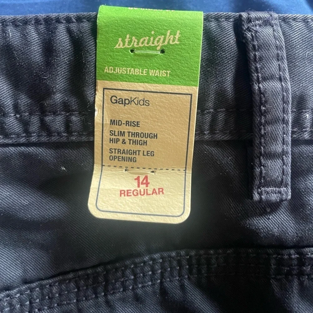 NWT Gap Kids Uniform Straight-fit Chino Trousers Dressy/ Casual Size 14 Black